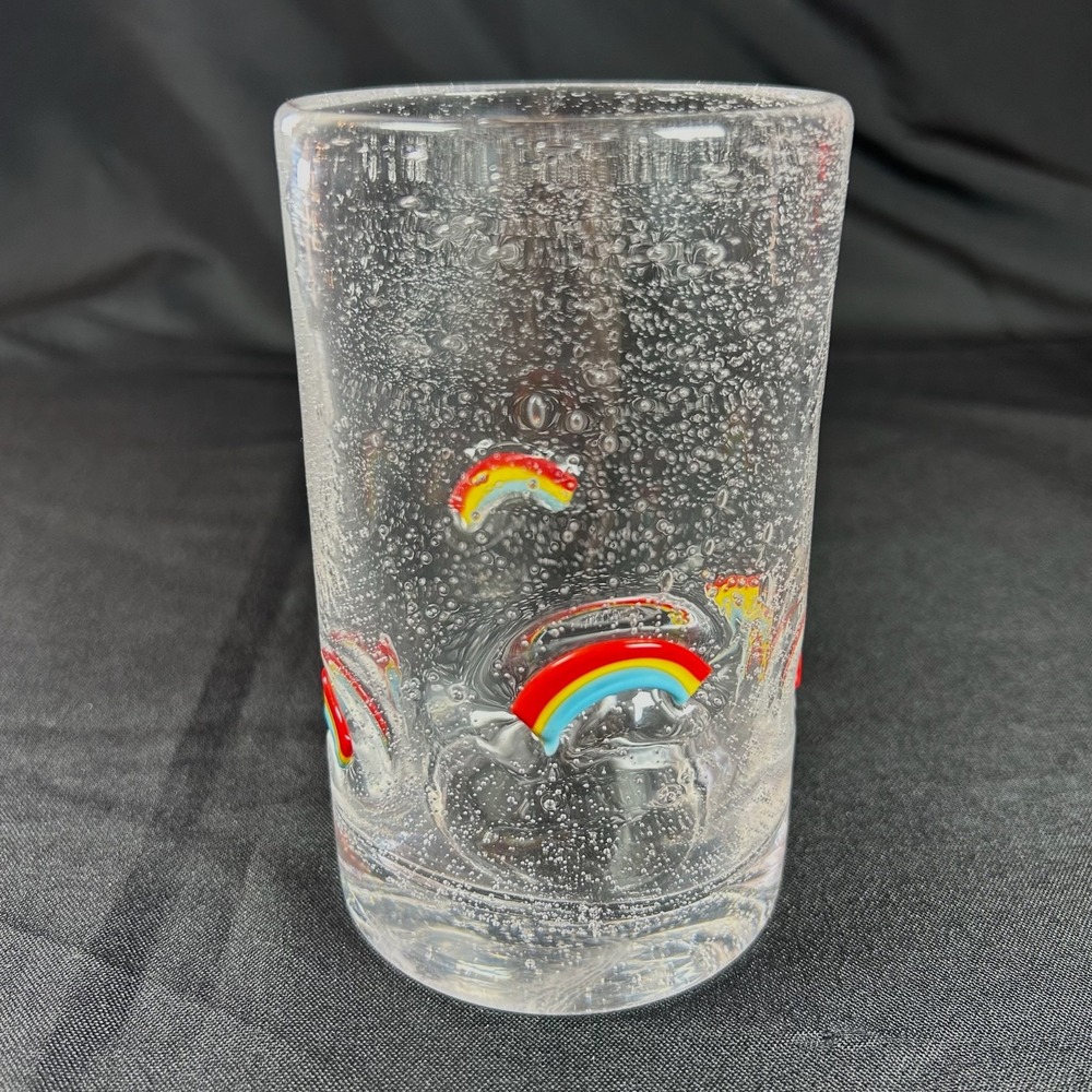 Anthropologie Dupe RAINBOW Icon Juice Glass High Ball Cups Viral VHTF